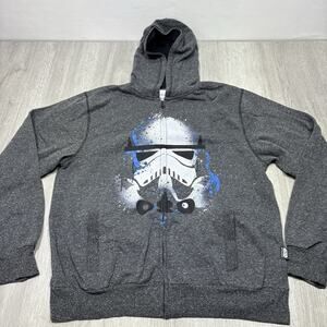 Mens Medium Star Wars Full Zip Hoodie Sweatshirt Storm Trooper Disney Store Tag